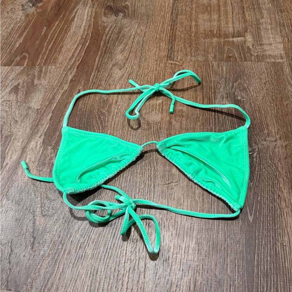 TRIANGL Swimwear Vinca Velvet Bright Green triangle Bikini top - Medium